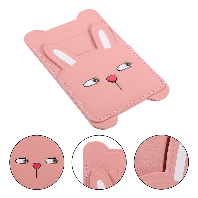 Cute Rabbit PU Leather Adhesive Card Holder Phone Wallet for Travel Daily Use - Image 5