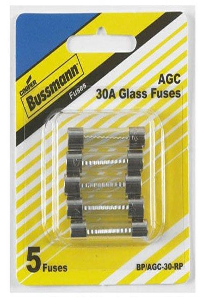 Bussmann BP/AGC-30-RP AGC Automotive Glass Fuse (1/4" X 11/4" 30 Amp), 5 Pack - Image 3
