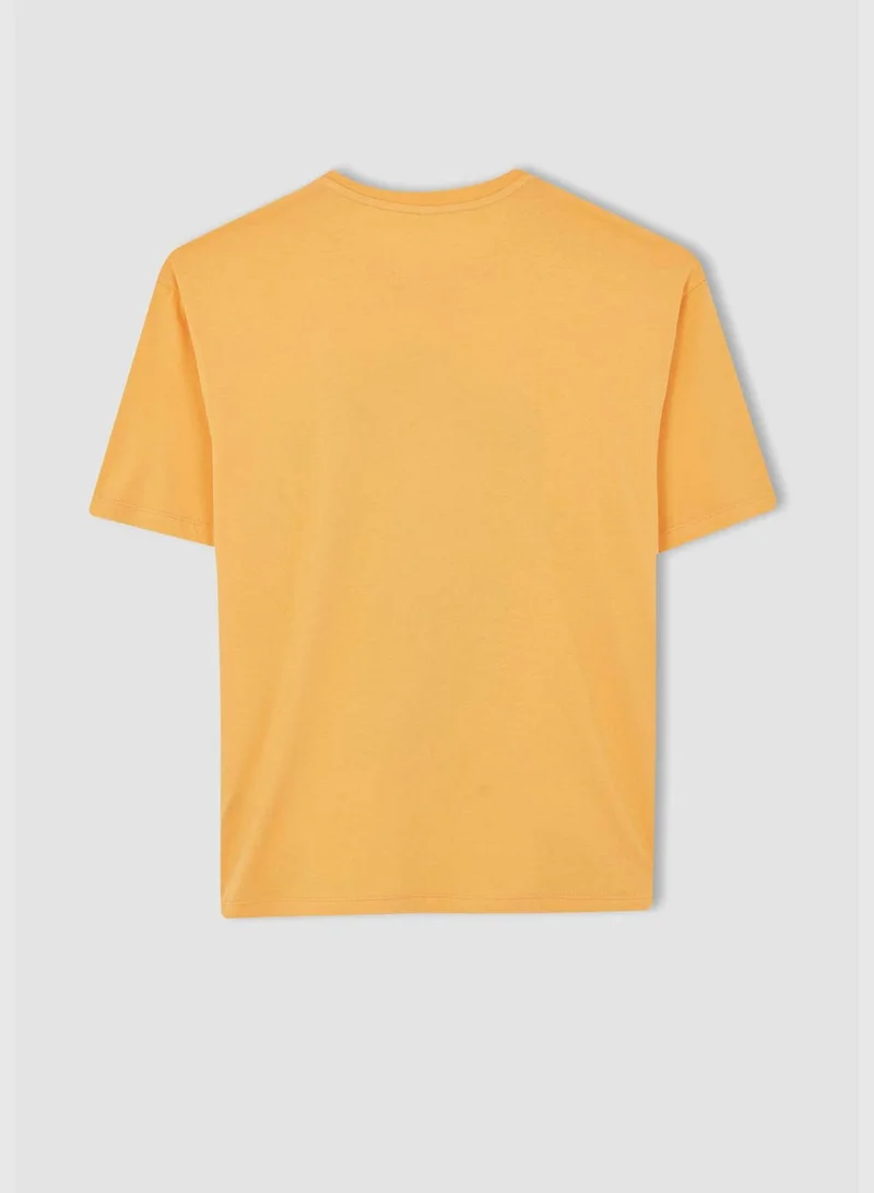 DeFacto Loose Fit Crew Neck Short Sleeve Slogan Print T-Shirt