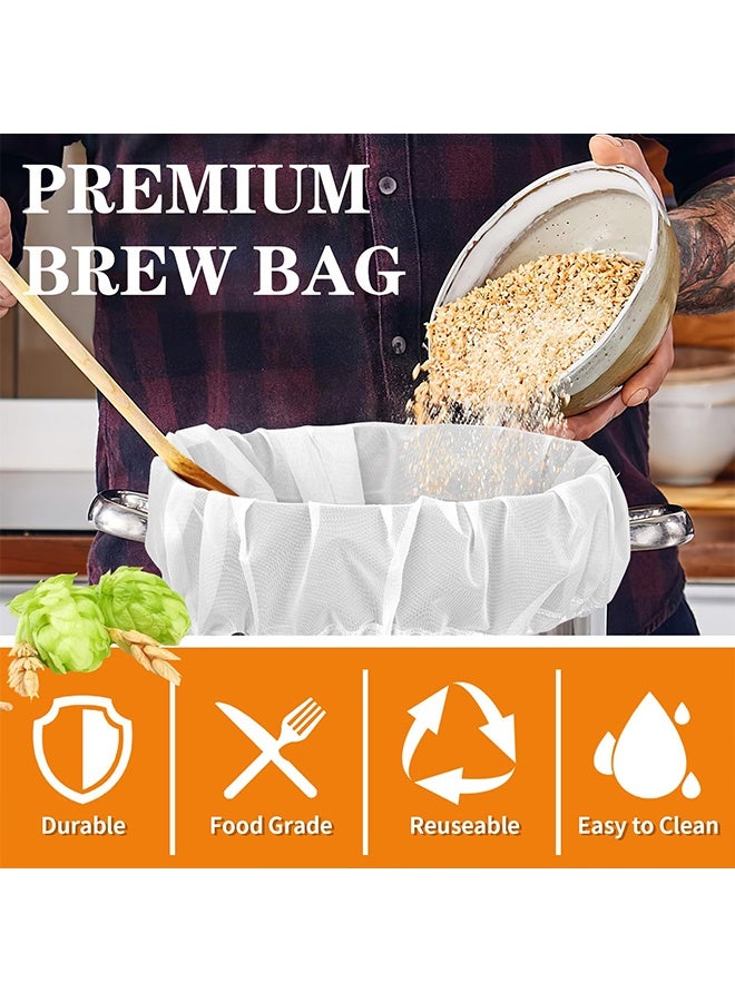 Brew Straining Bags, Extra Large Reusable 26"x22", 250 Micron Fine Mesh Strainer Bag with Adjustable Drawstring for Home Brewing Hops Grains Fruit Wine Beer Making Brew in a Bag Supplies - Image 5