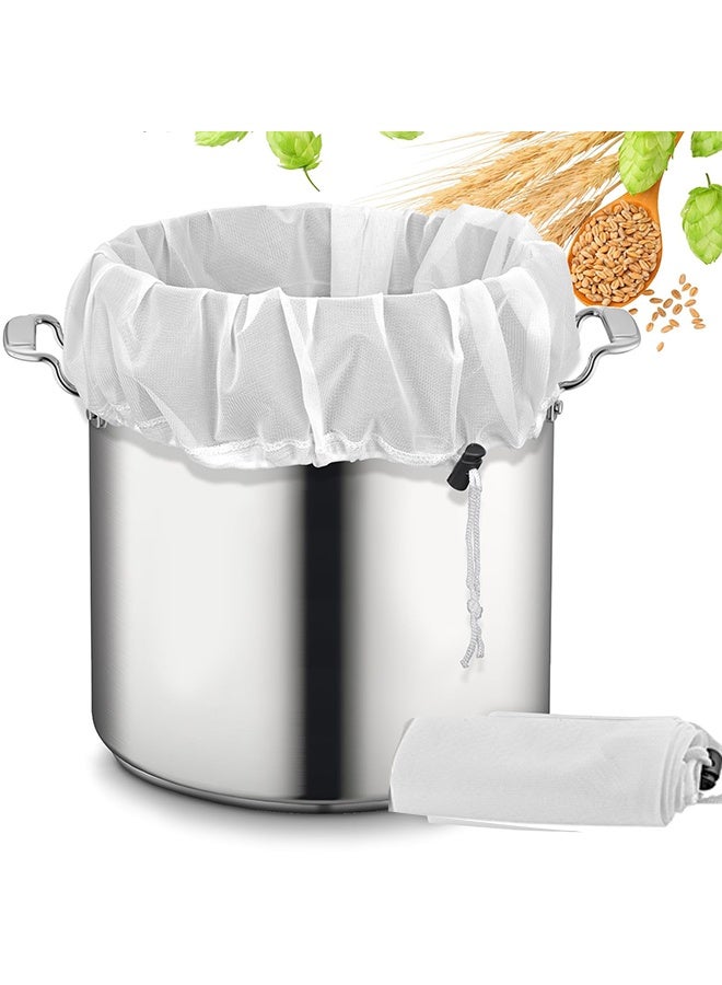Brew Straining Bags, Extra Large Reusable 26"x22", 250 Micron Fine Mesh Strainer Bag with Adjustable Drawstring for Home Brewing Hops Grains Fruit Wine Beer Making Brew in a Bag Supplies - Image 1