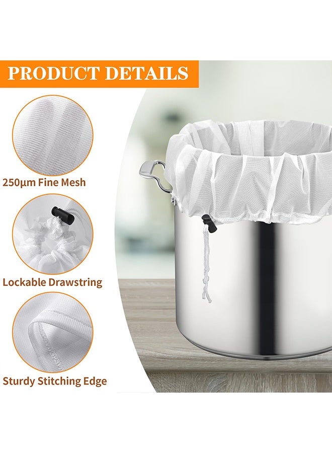 Brew Straining Bags, Extra Large Reusable 26"x22", 250 Micron Fine Mesh Strainer Bag with Adjustable Drawstring for Home Brewing Hops Grains Fruit Wine Beer Making Brew in a Bag Supplies - Image 4
