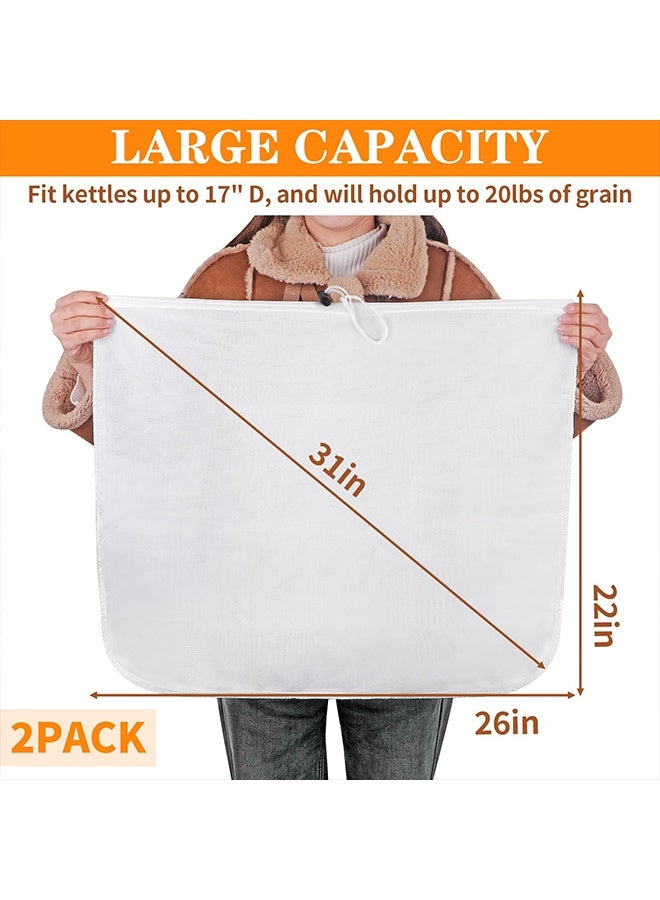 Brew Straining Bags, Extra Large Reusable 26"x22", 250 Micron Fine Mesh Strainer Bag with Adjustable Drawstring for Home Brewing Hops Grains Fruit Wine Beer Making Brew in a Bag Supplies - Image 3