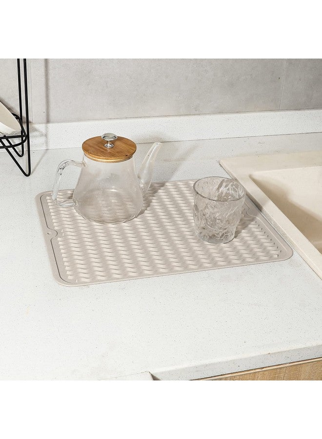 MicoYang Silicone Dish Drying Mat for Multiple Usage,Easy clean,Eco-friendly,Heat-resistant Silicone Mat for Kitchen Counter or Sink,Refrigerator or Drawer liner Tapioca L 16 inches x 12 inches - Image 4