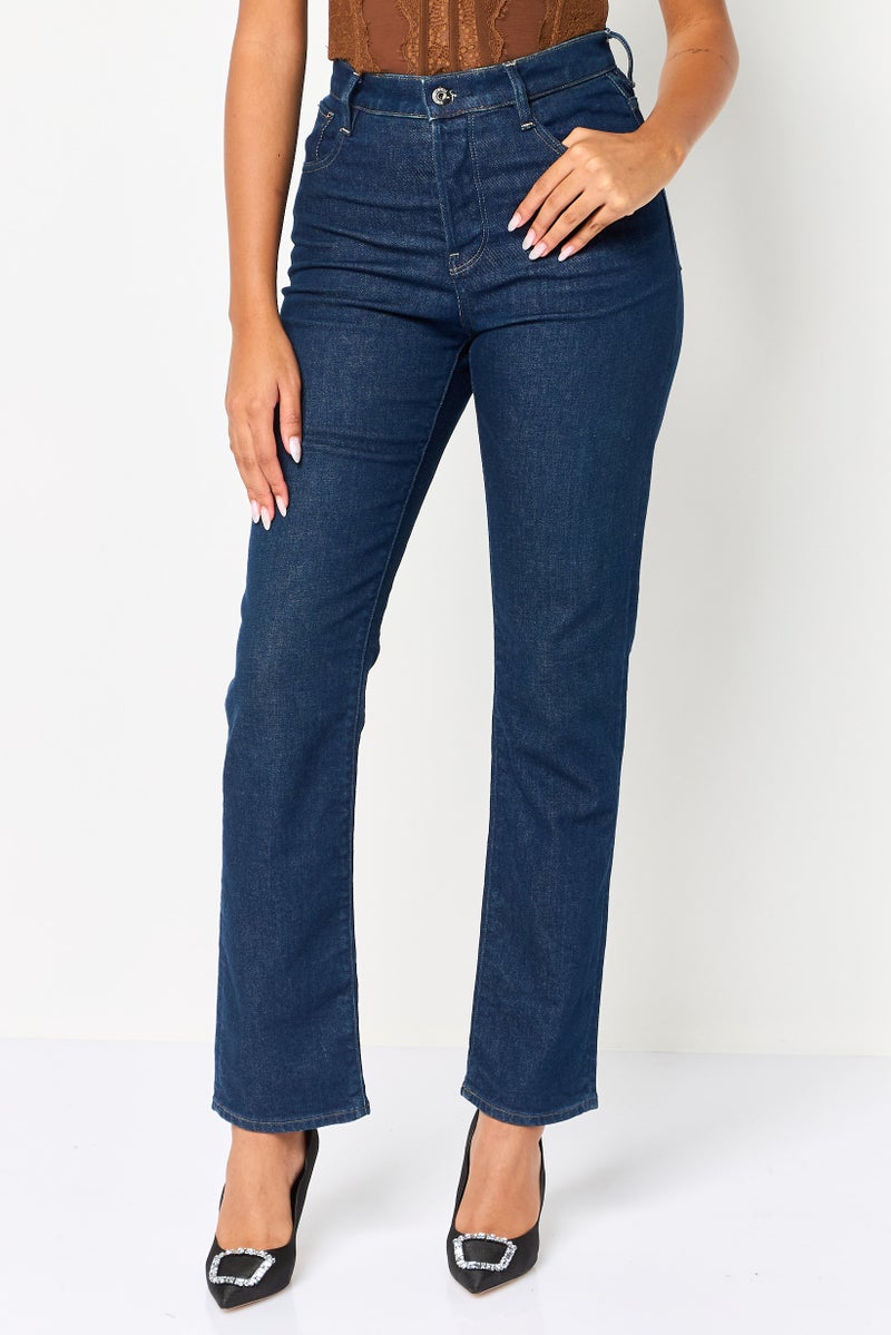 G-Star RAW Women Straight Fit Washed Stretchable Denim, Navy - Image 1