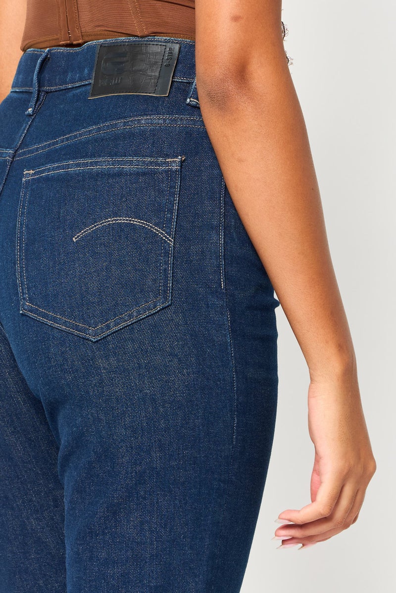 G-Star RAW Women Straight Fit Washed Stretchable Denim, Navy - Image 3