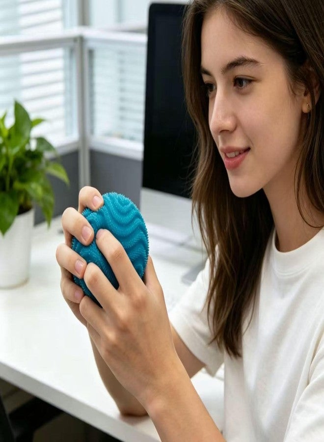 Ylahdent Fuzz Ball Squishy Stress Ball Toy, Squishy Fidg Squishy Fidget Toys Stress for Adults, Soft Fidget Toy Sensory Squishy Ball Calming Tactile Grip for Focus & Relaxation (Blue) - Image 4