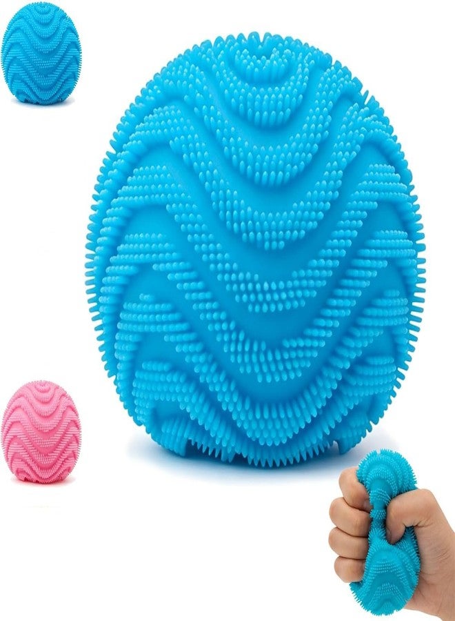 Ylahdent Fuzz Ball Squishy Stress Ball Toy, Squishy Fidg Squishy Fidget Toys Stress for Adults, Soft Fidget Toy Sensory Squishy Ball Calming Tactile Grip for Focus & Relaxation (Blue) - Image 1