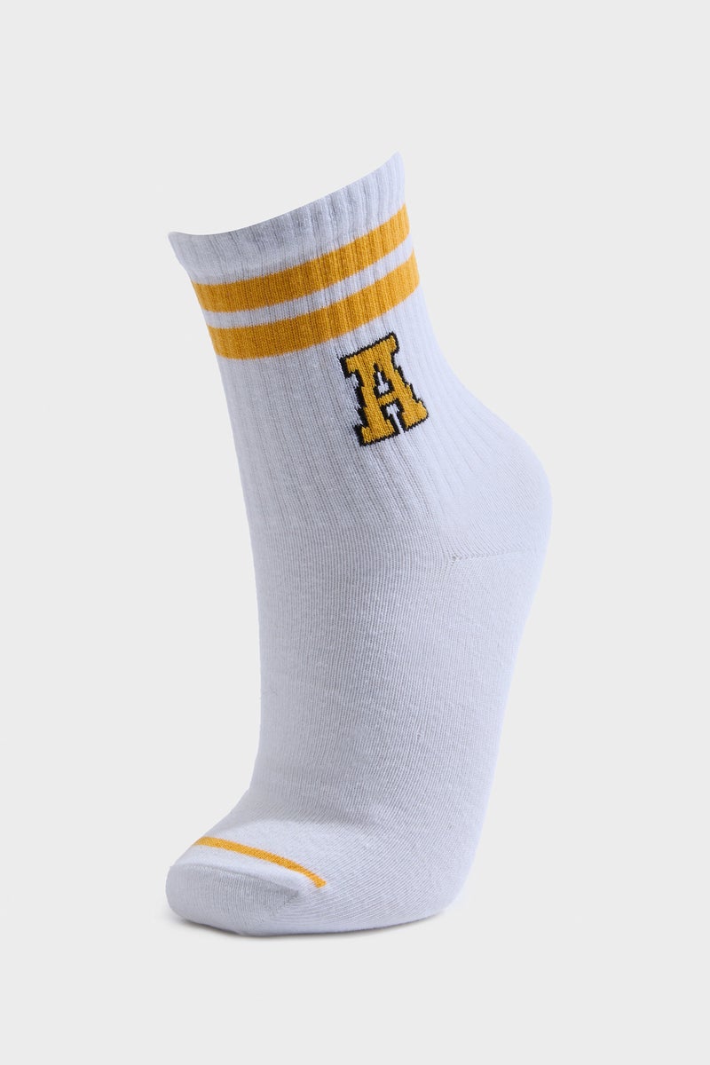DeFacto White Boy Boy 3 Piece Cotton Long Socks Casual - Image 2