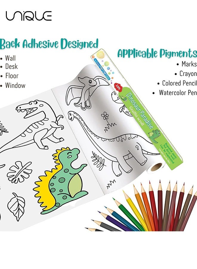 Unique 300x38cm Kids Drawing Paper Roll, Coloring Paper Roll Painting Color Filling Paper, Coloring Poster Drawing Roll Coloring Book DIY Art Crafts for Preschool Kindergarten Classroom - Image 5