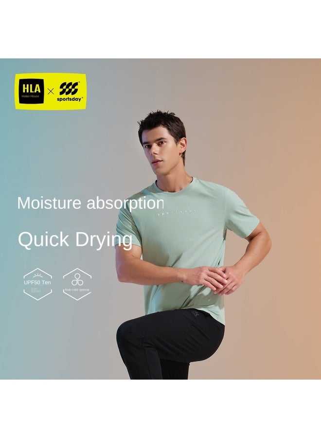 HLA Uv Protection】men's Quick-dry Round Neck 3d Print Short-sleeve T-shirt For Summer Sports - Image 2