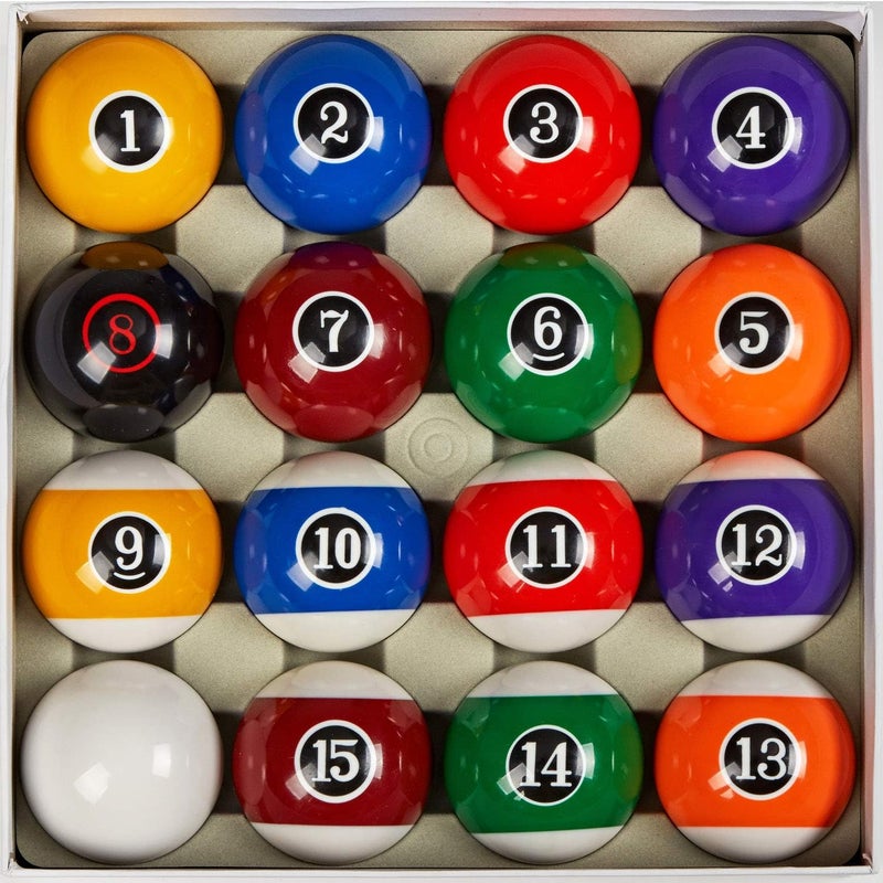 Collapsar Deluxe 2-1/4" Billiard Pool Balls Marble-Swirl Style Billiards Ball Complete 16 Ball Set (Several Style Available) - Image 1