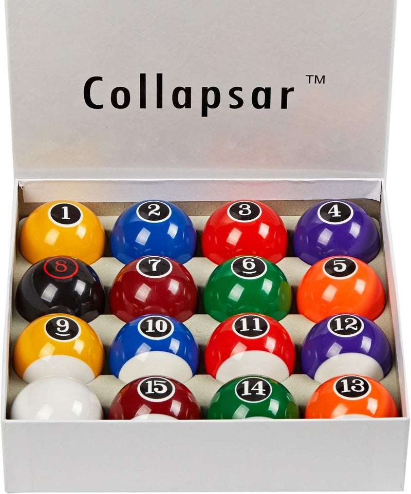 Collapsar Deluxe 2-1/4" Billiard Pool Balls Marble-Swirl Style Billiards Ball Complete 16 Ball Set (Several Style Available) - Image 2