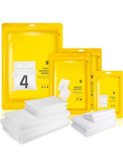 Arabest 4 Pack Travel Disposable Bedding Set, Disposable Bedding Sheets, Sheet for Business Travel Hotel Trip Outdoor Camping, 1 Quilt Covers, 1 Bed Sheet and 2 Pillow Cases, 2 Towel, 2 Bath Towel  - Image 1