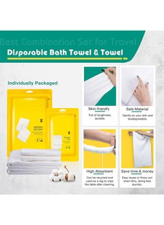 Arabest 4 Pack Travel Disposable Bedding Set, Disposable Bedding Sheets, Sheet for Business Travel Hotel Trip Outdoor Camping, 1 Quilt Covers, 1 Bed Sheet and 2 Pillow Cases, 2 Towel, 2 Bath Towel  - Image 3