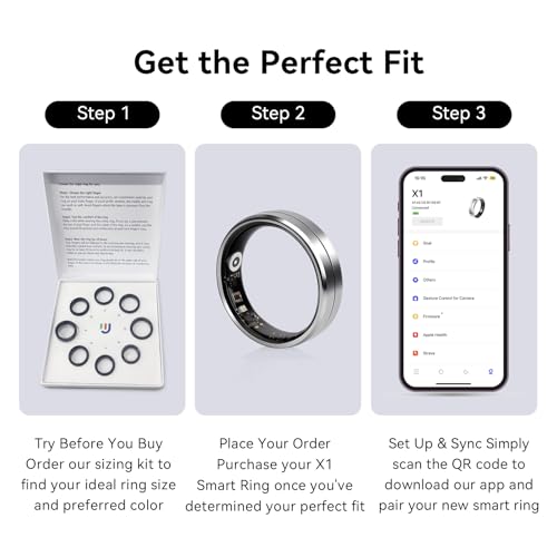 SHGMEET Smart Ring for Women and Men, 5ATM Waterproof Smart Rings Health Tracker with Sleep/Stress/Heart Rate/Activity Monitor, No Subscription, Smart Rings Fitness Tracker for Android iOS, Size 11, Silver - Image 2