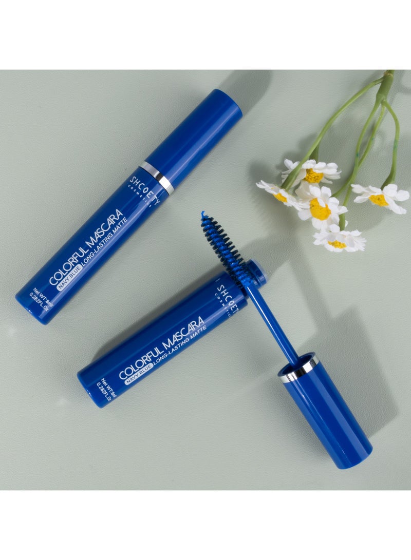 SHCOETY ماسكارا للنساء مقاومة للعرق تدوم طويلاً ومقاومة للماء باللون الأزرق - Image 3