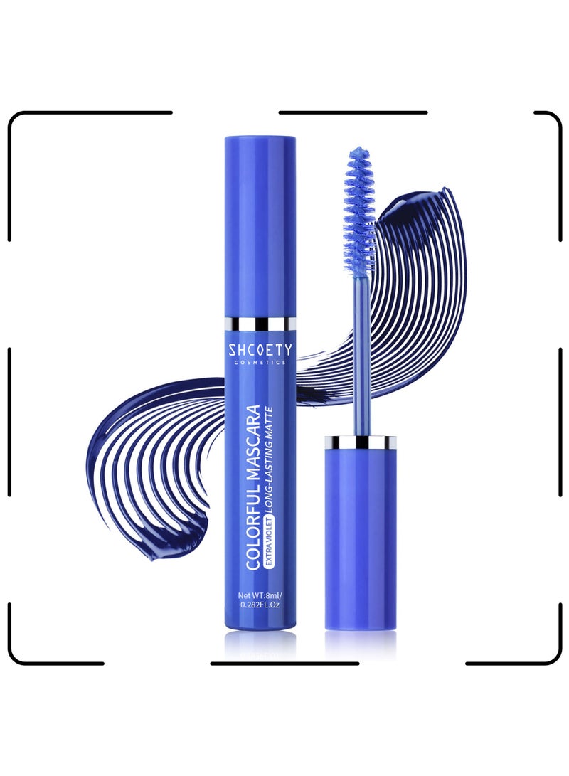SHCOETY ماسكارا للنساء مقاومة للعرق تدوم طويلاً ومقاومة للماء باللون الأزرق - Image 4