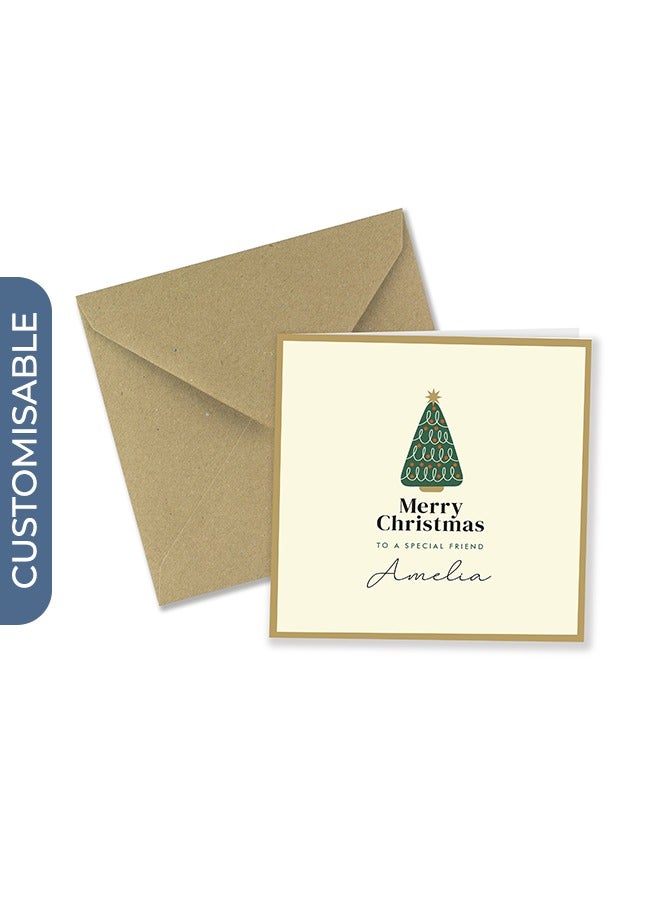 Share the Love - Personalised Merry Christmas Greeting Card - Elegant Design with Custom Message Option - Image 1