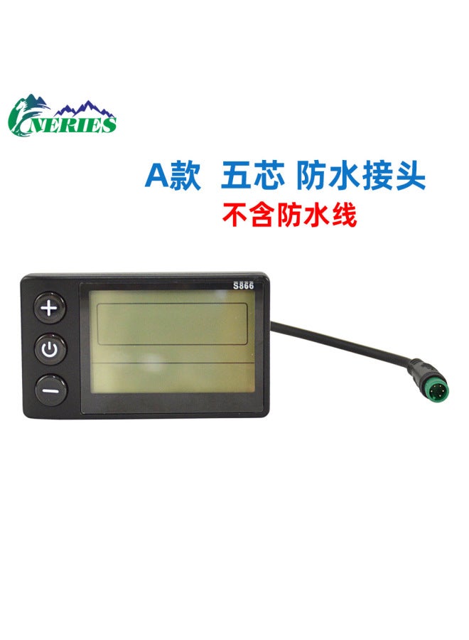 Mountain Bike Lithium Battery Modification Accessories Lcd-s866 Moped Scooter Smart Lcd Meter Waterproof Connector