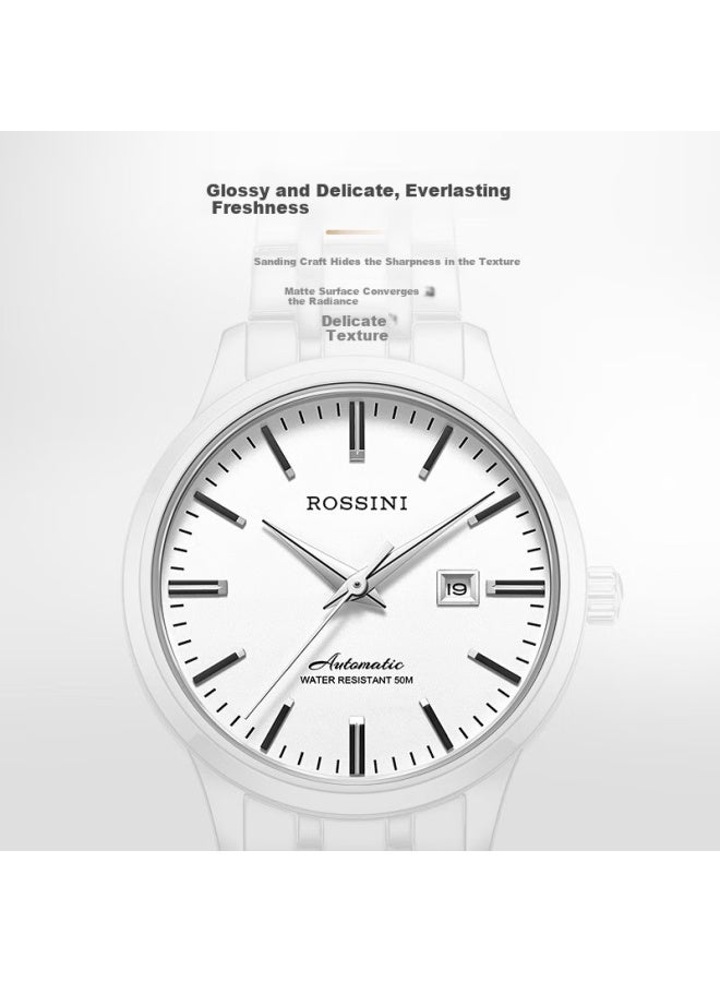 Rossini Women's Watch, New Year Gift, Mechanical Watch, Simple Business Style With Calendar, Water-resistant Ladies' Watch 525702 - Image 1