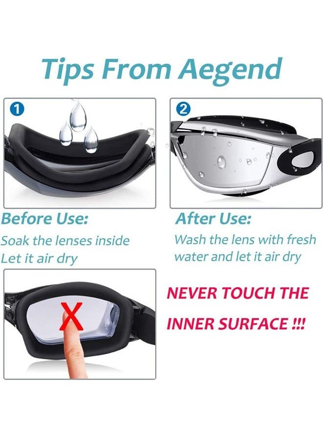 Rock Pow - Rock Pow Swim Cap Swim Goggles, Swim Cap for Long Hair Anti Fog UV Protection for Adult Kid with Nose Clip Ear Plugs Sets - Image 1