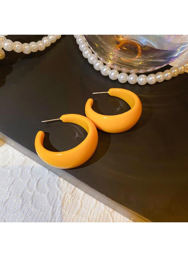 NIBEMINENT - Yellow Small Fresh Fashion All-match Flower Butterfly Earrings Simple Geometric Ear Ring Student Temperament For Women - Image 1