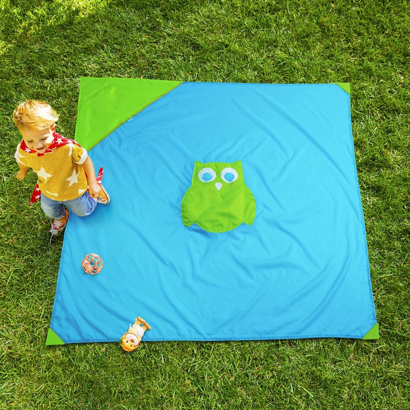Munchkin Brica Go Play Portable Baby Travel Playmat, 58â€ x 58â€, Blue/Green , 2 Piece Set - Image 3