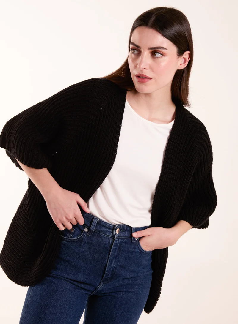 بلو فانيلا كارديجان محبوك متوسط الطول