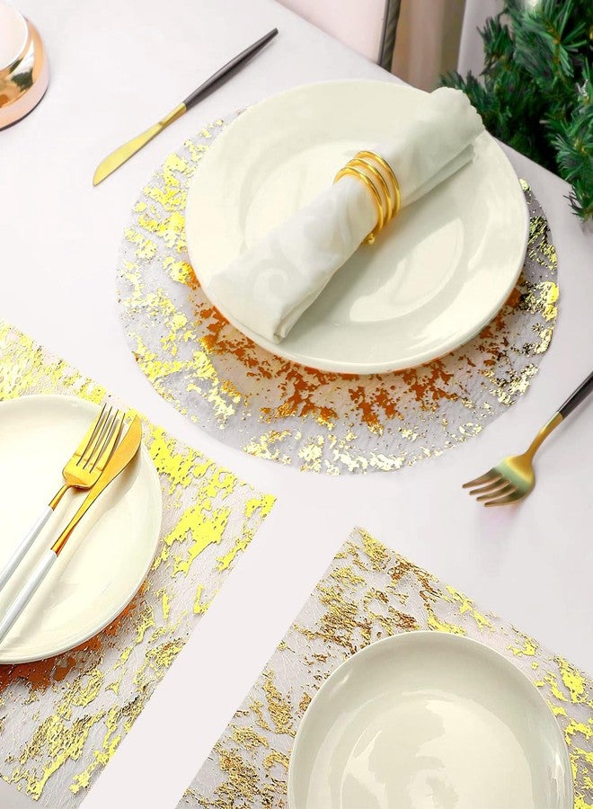 JIURUN 6 PCS Gold Table Runner, 11"x108" Glitter Metallic Mesh Table Runner Roll, Sparkly Gold Foil Table Decorations Centerpiece for Bridal Baby Shower, Wedding, Birthday Party, Christmas - Image 4