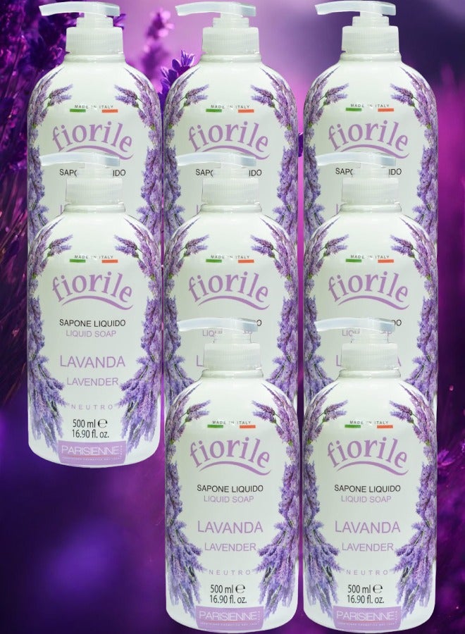 Parisienne 8 Pieces Lavender Liquid Soap 500ml - Image 1