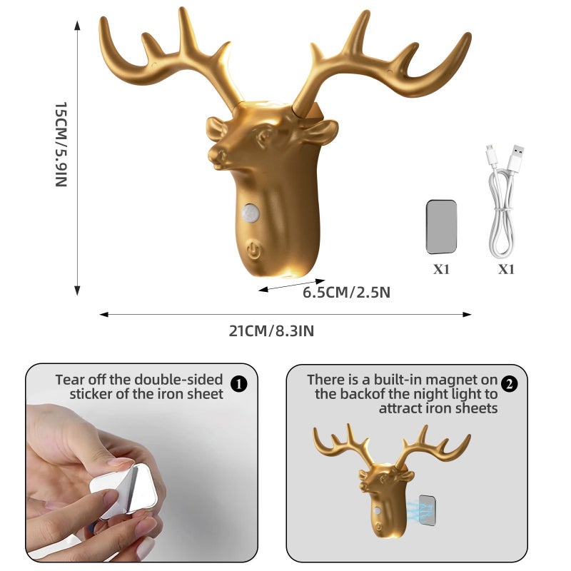 Custom New LED Motion Sensor Decorative Bedside Wall Lamp - Rechargeable Magnetic Mount, Wire-Free for Bedroom