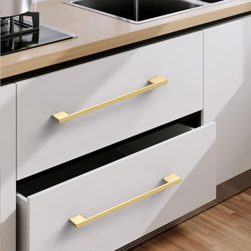 9BUILD 10 Pack Brushed Gold Cabinet Pulls 88 Inch Gold Kitchen Cabinet Handles Cabinet Hardware for Cupboard Drawer Pulls - Image 3