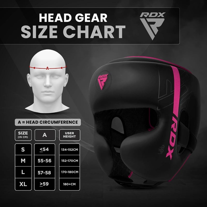 RDX Boxing Headgear for MMA Training, Adjustable Padded Kara, Muay Thai, Kickboxing, Sparring, Martial Arts Helmet -S |Pink (HGR-F6MP-S) - Image 3