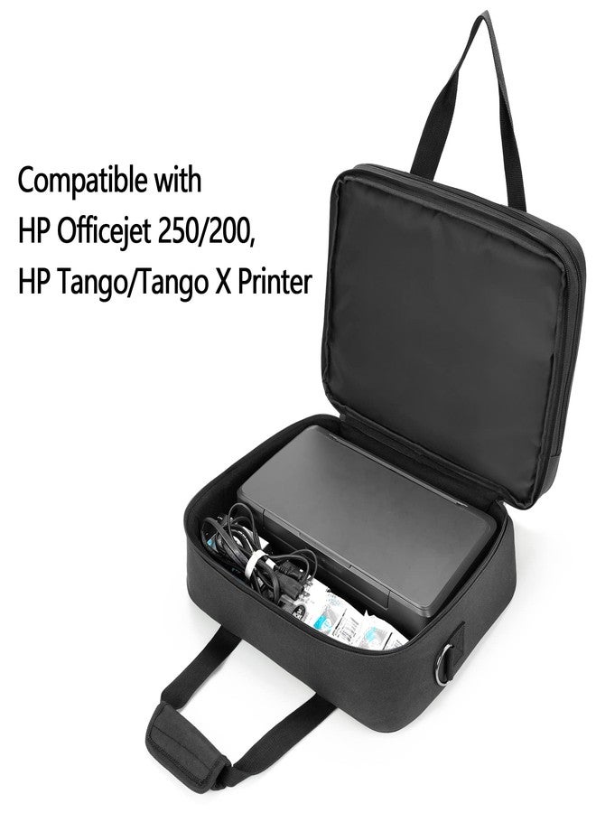 samdew Double-layer Portable Mobile Printer Storage Bag Compatible with HP Tango/Tango X, HP Officejet 250/200, Printer Carrying Case with 15.6" Laptop Layer, Shoulder & Trolley Strap, Bag Only - Image 2