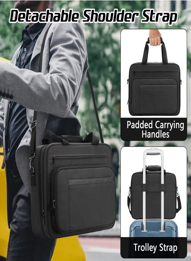 samdew Double-layer Portable Mobile Printer Storage Bag Compatible with HP Tango/Tango X, HP Officejet 250/200, Printer Carrying Case with 15.6" Laptop Layer, Shoulder & Trolley Strap, Bag Only - Image 5