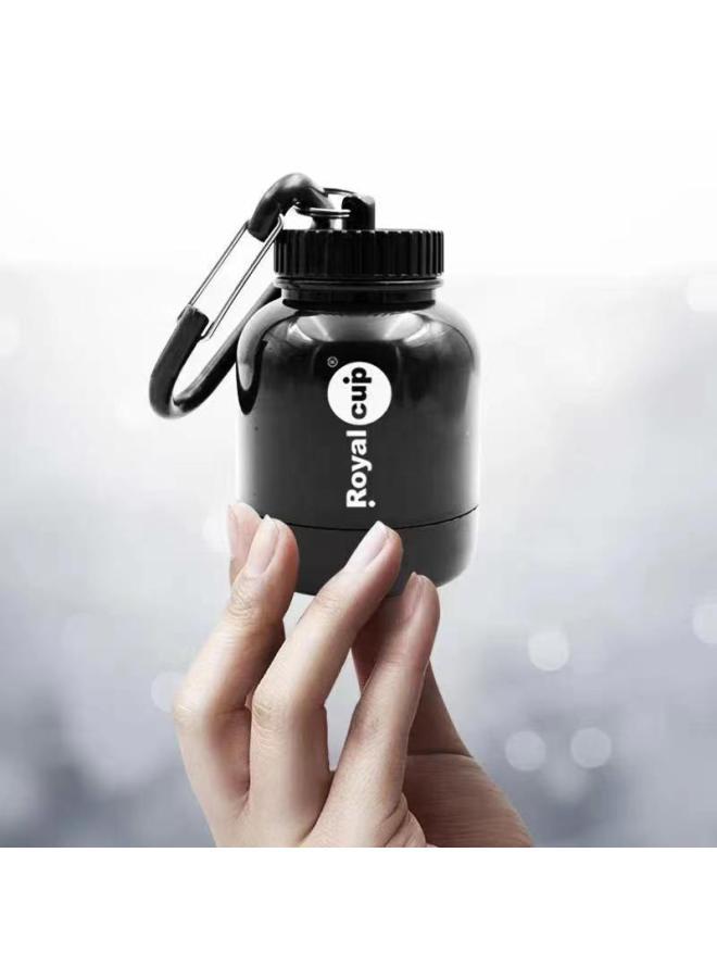 Fitness Protein Powder Box Shake Cup Medicine Powder Box Large Small Protein Powder Funnel 100ml Plastic Powder Box 200ML-Capacity:200ml With Label Black  - Image 3