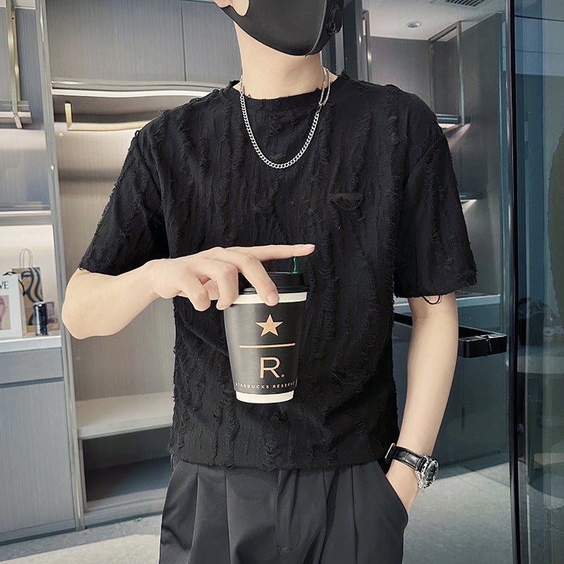 Short-Sleeved T-Shirt Men'S Trendy Handsome T-Shirt Summer Internet Popular Duffy Handsome Trendy Brand Ins Half-Sleeved Clothes - Image 1