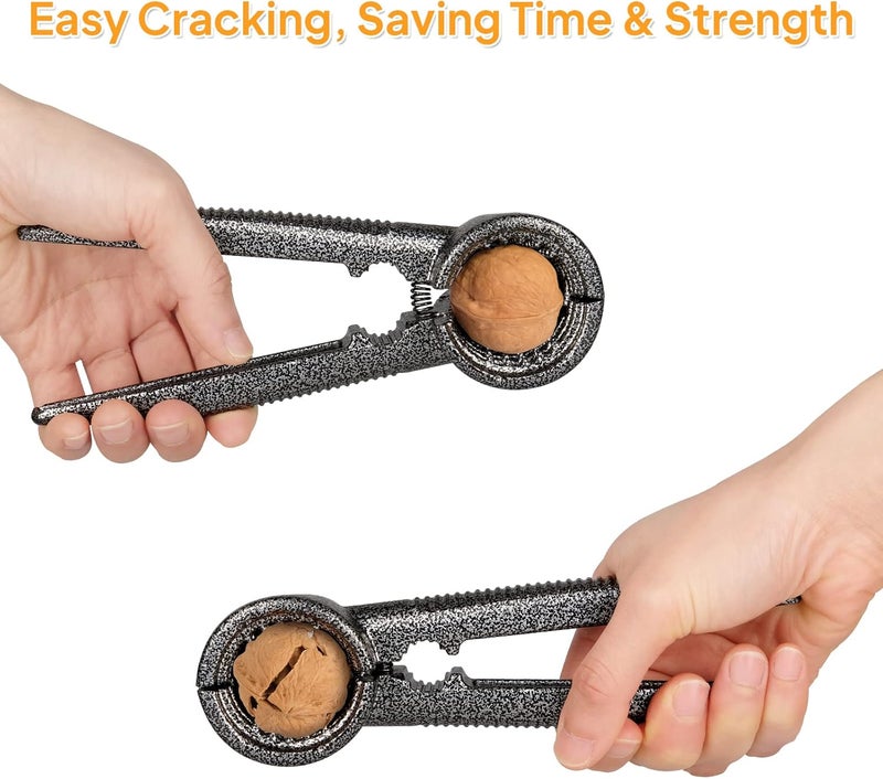 Sanchamy Nut Crackers Pecan Nutcracker Walnuts Plier with Non-slip Handles Heavy Duty Crab Cracker Tool with Good Grip 2 Picks Included - Image 2