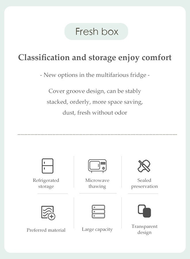 DUNISO 3 قطع من حاوية تخزين الطعام، صندوق حفظ الطازج في الثلاجة، صندوق مطبخ محكم الإغلاق، مقاوم للتسرب ودائم، قابل للتكديس، مناسب للعمل والمدرسة والسفر - Image 3