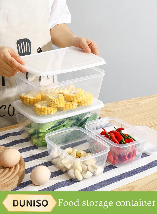 DUNISO 3 قطع من حاوية تخزين الطعام، صندوق حفظ الطازج في الثلاجة، صندوق مطبخ محكم الإغلاق، مقاوم للتسرب ودائم، قابل للتكديس، مناسب للعمل والمدرسة والسفر - Image 1