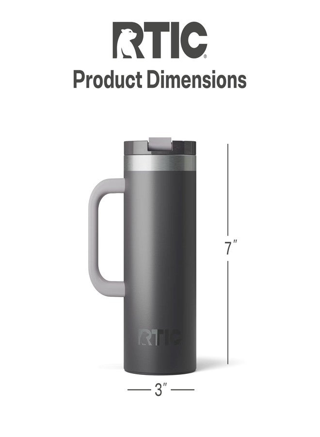 RTIC 16oz Road Trip Travel Mug with Lid and Handle, Ceramic Lined, Insulated, Stainless Steel, Metal, Double Wall Vacuum-Insulation, Portable Coffee, Tea Cup for Hot and Cold Drink, Graphite - Image 5