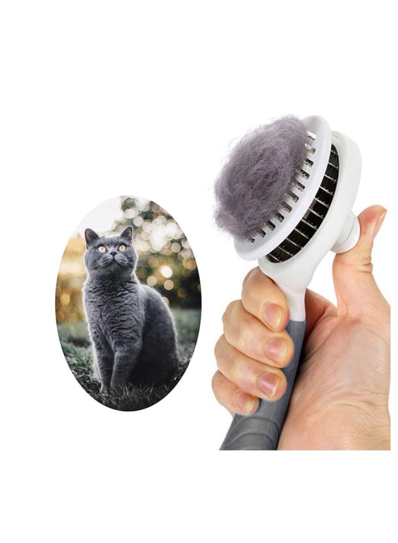 Generic Cat Grooming Brush, Self Cleaning Slicker Brushes for Dogs Cats Pet Grooming Brush Tool Gently Removes Loose Undercoat, Mats Tangled Hair Slicker Brush for Pets Self-Cleaning Upgraded  - Image 1