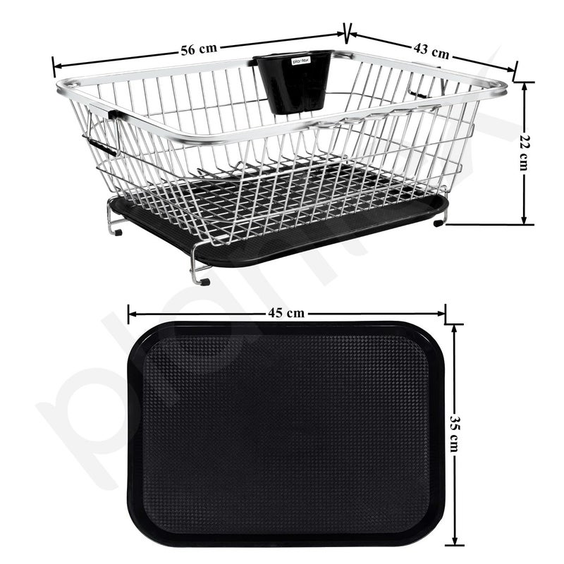Plantex Stainless Steel Dish Drainer Basket for Kitchen Utensils - Image 2