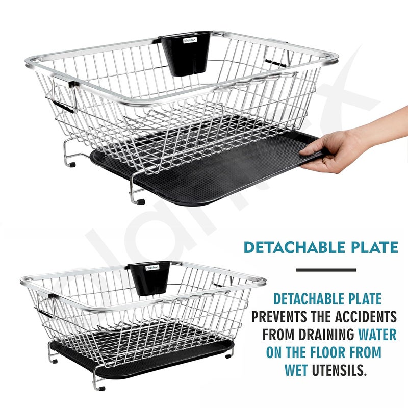 Plantex Stainless Steel Dish Drainer Basket for Kitchen Utensils - Image 4