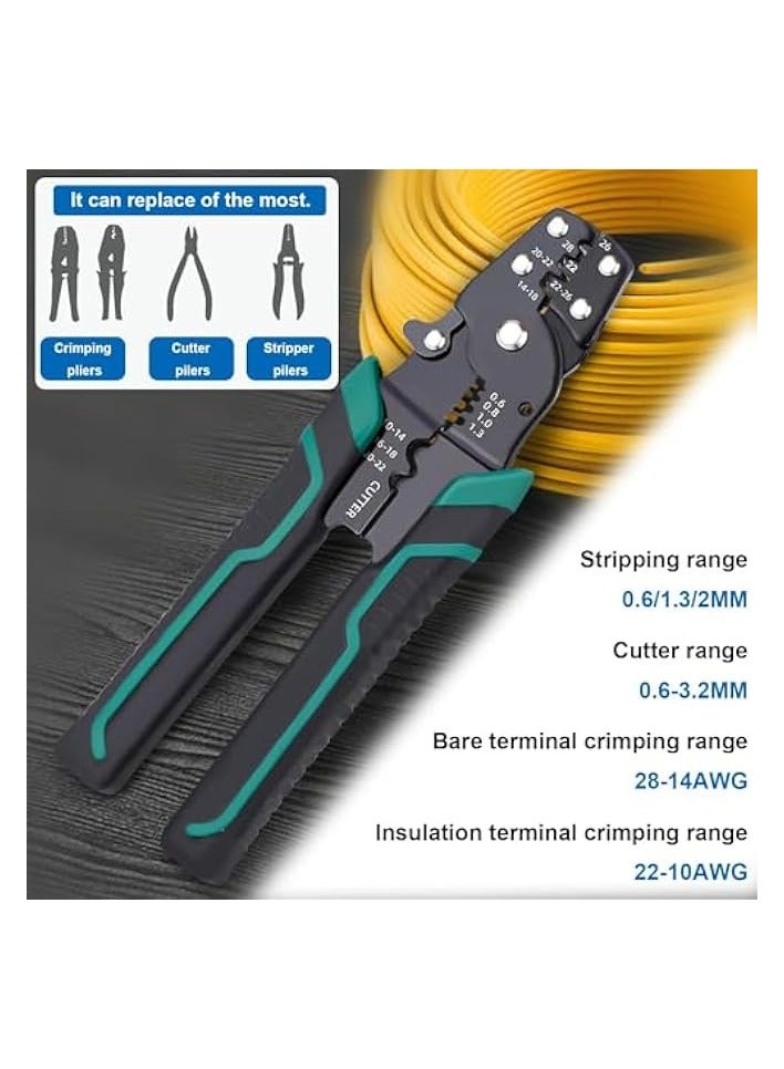 بروماس قطعة واحدة من أداة تجعيد الأسلاك، أداة تجعيد الأسلاك، أداة تعرية وقاطعة للموصلات المعزولة/ العارية/ المنكمشة بالحرارة، كماشة تجعيد متعددة الوظائف وتقشير الأسلاك وأداة تجعيد - Image 5