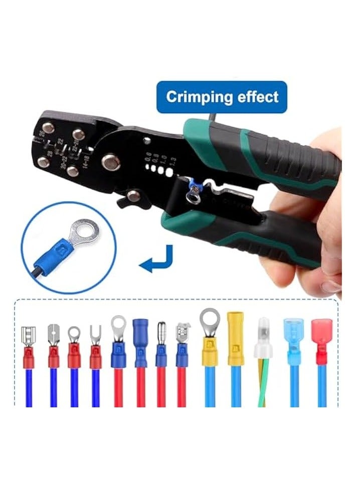 بروماس قطعة واحدة من أداة تجعيد الأسلاك، أداة تجعيد الأسلاك، أداة تعرية وقاطعة للموصلات المعزولة/ العارية/ المنكمشة بالحرارة، كماشة تجعيد متعددة الوظائف وتقشير الأسلاك وأداة تجعيد - Image 3