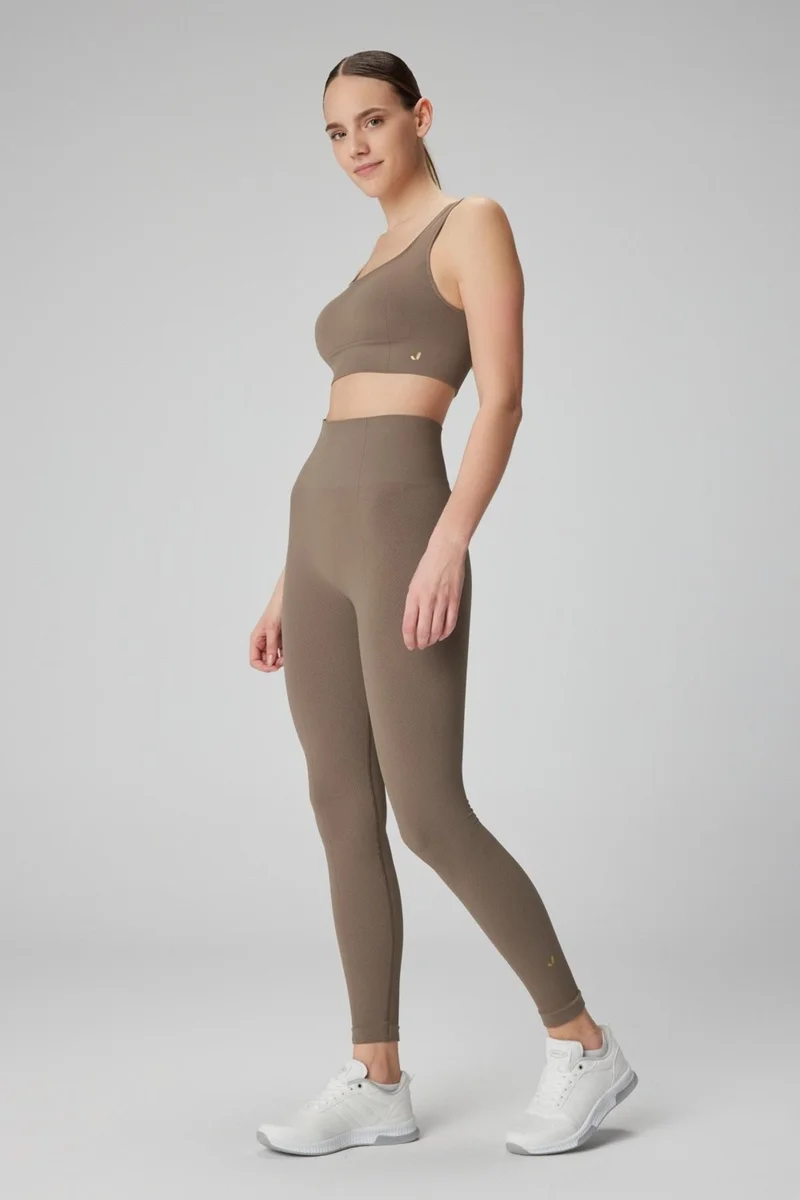 جيرف Holly Honeycomb Patterned High Waist Leggings Green