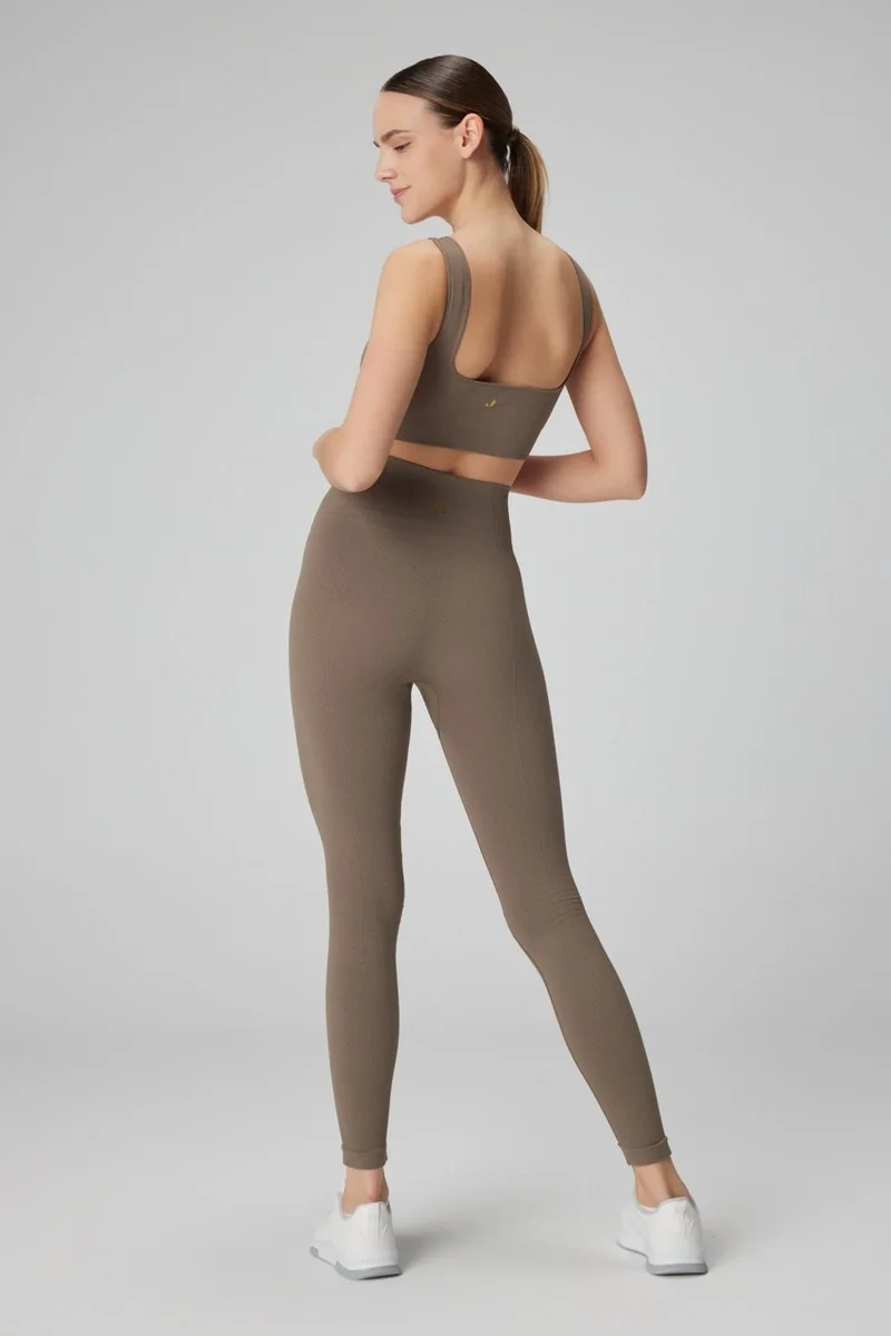 جيرف Holly Honeycomb Patterned High Waist Leggings Green