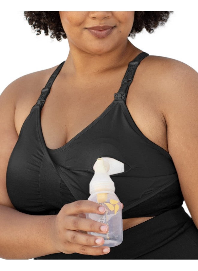 Kindred Bravely Sublime Hands Free Busty Sports Pumping & Nursing Bra ; Patented Allinone Pumping Bra For Fghi Cups (Black 2Xbusty) - Image 1